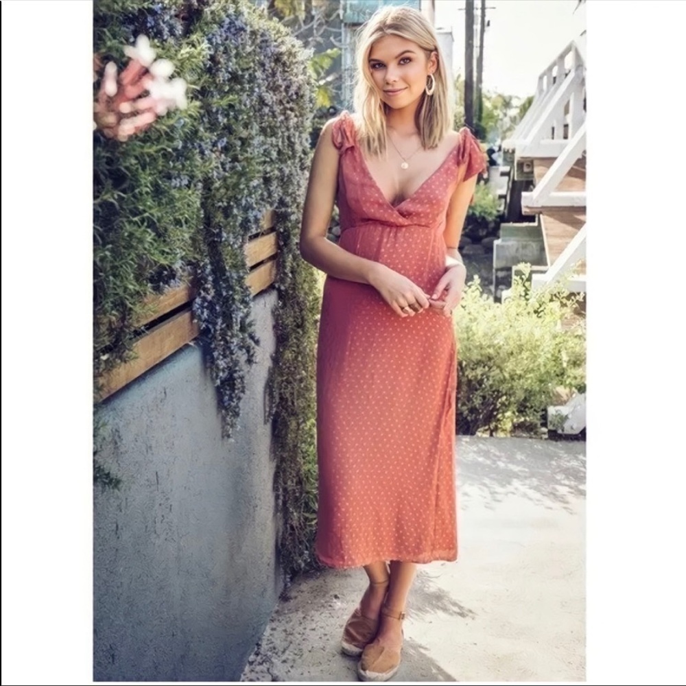 Show Me Your Mumu Floral Tie Shoulders Arlene Dress in Flowy Sangria Silky SZ XS
